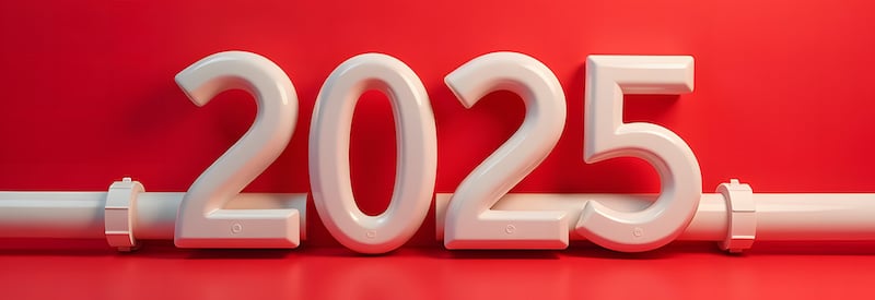 pipes with 2025 spelled out
