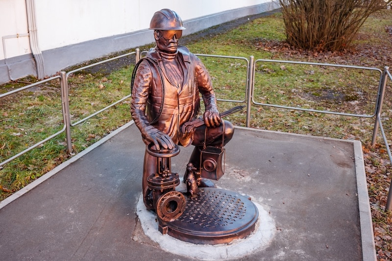 Monument to a plumber made of metal: January 19, 2025 - Obninsk, Russia