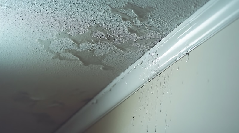 leaking water on a ceiling