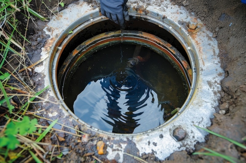 Professional septic tank pumping service for residential drain and sewage cleaning instead of chemical drain cleaner