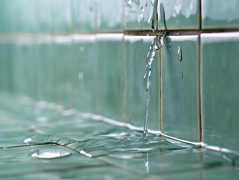 water leaks trough the tiles of a bathroom wall --chaos 20 --ar 4:3 --v 6.1 Job ID: b37a86c3-5ff7-47be-bd87-eef58e7d3e9e low water pressure