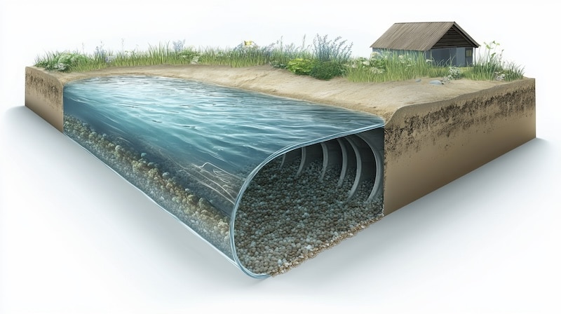 Transparent illustration showing wastewater movement into main sewer