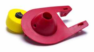 Rubber Toilet Flapper Cut Out on White.