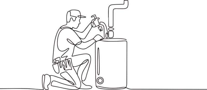 sketch of water heater expansion tank installation