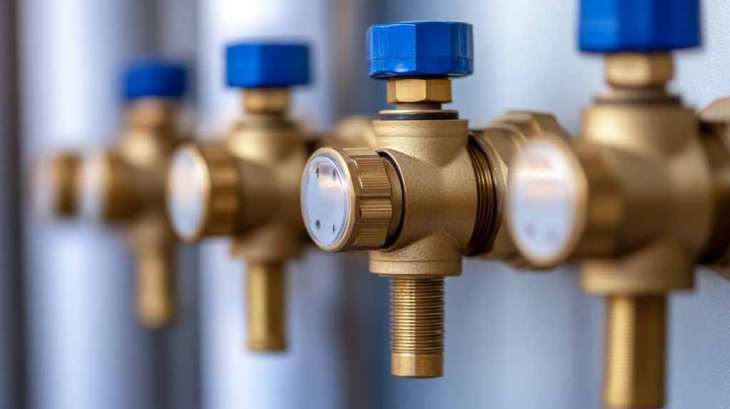 Close up brass backflow valve preventing water contamination, mounted inside distribution box, protecting plumbing system integrity SSUCv3H4sIAAAAAAAACpySz27DIAzG75P2DhHnRmpKlj99lWoHB2iDSiAC0mmq+u4zECrOu8U/25/94Tw/P6qKTOAkI+fqGSKMpVKb8xa8NBrx8bBzKzQXtiQPS7tjCUBi1ORIcOmNlaBKOIFns4ZFINSbUgG/YpI4D35zwoVddsTAixtqJPiWSAtfUlzlRExiB6YIORTMbVNkGSXxf3Wmj++34ZvQ7DcuXBixQglIRi6plNx/vLBLaQ02Lk3h6mEYqFBACyWQK1hIfXvdYriIL9oVdauVTOpbIW/8HI+V25jZtLdh1bdDooxZYVLhFFecLTKfwTks55kXgxj+GmYp5mjjo9FdlXC8WAgbSoeBtnQcm6E/9v3Q7gXpyrNEnbhOFsKY3SUvn0iGDQjAlfVwauqWDlPdjt1UDyO/1pSfmk7Qr+7U9nig1x8AAAD//wMAT+3b084CAAA